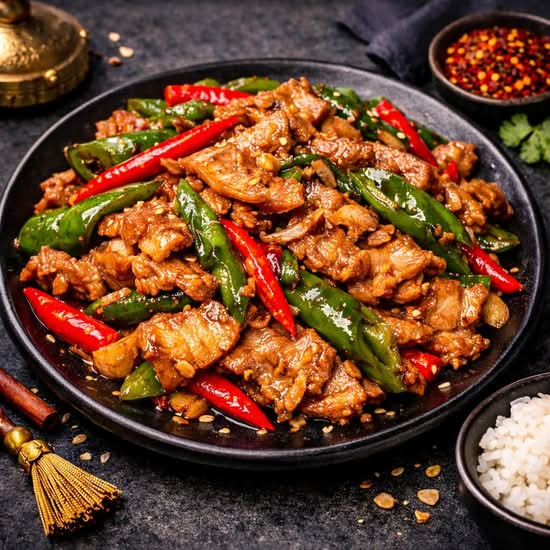 Hunan “Xiao Chao Rou” (Stir-Fried Pork with Chilies) 招牌辣椒小炒肉